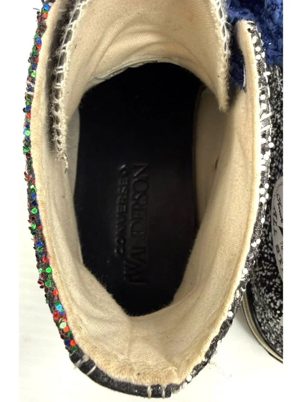 Converse x JW Anderson Chuck 70 Hi Womens 8.5 Black Multicolor Glitter Pack - Picture 12 of 16